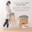 ハイスツール 木製スツール 椅子 ファブリック クッション座面 ハイスツール スリム 約 幅35cm 高さ65cm 奥行35cm 円形 キッチン 作業 疲れにくい 持ち運び簡単 ぼん家具