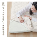 極厚マット2点セット〔185×185cm〕 極厚マット カバー 2点セット 高反発ウレタンマット マイクロファイバー あったか 185×185cm 約 厚さ5cm ラグマット 2畳 冬用 ごろ寝マット ぼん家具