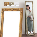 アンティーク調ミラー〔Eタイプ〕 姿見 全身鏡 スタンドミラー おしゃれ 収納 スリム アンティーク ゴールド 白 高さ160 横40 木製 インテリア 玄関 リビング 寝室 ぼん家具