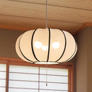 ペンダントライト ファブリックシェード ペンダントライト 和風 led 天井照明 おしゃれ 照明器具 3灯 和室 玄関 リビング 寝室 かぼちゃ 南瓜型 常夜灯 ぼん家具