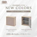 キューブボックス収納〔幅35cm・薄型〕棚＋扉付き