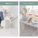 折りたたみ式テーブル パソコンデスク 折りたたみデスク 作業机 コンパクト おしゃれ 木製 キャスター付 約 幅80 奥行40 高さ70 折り畳み 省スペース 大理石風 アンティーク ぼん家具