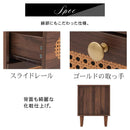 ラタン調 サイドテーブル 引き出し2杯