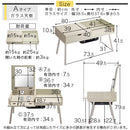 ドレッサーこたつ こたつテーブル ドレッサー おしゃれ こたつ コタツ 長方形 80cm 収納付き ヒーター ミラー 鏡 木製 ガラス 天板 ロータイプ ぼん家具