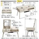 ドレッサーこたつ こたつテーブル ドレッサー おしゃれ こたつ コタツ 長方形 80cm 収納付き ヒーター ミラー 鏡 木製 ガラス 天板 ロータイプ ぼん家具